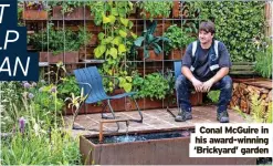  ?? ?? Conal Mcguire in his award-winning ‘Brickyard’ garden