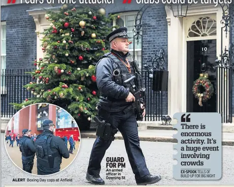  ??  ?? ALERT Boxing Day cops at Anfield