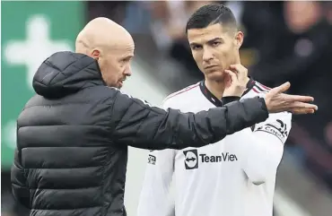  ?? CARL RECINE/REUTERS ?? Erik ten Hag showed he can handle big personalit­ies with the way he dealt with Cristiano Ronaldo before the forward left for Saudi Arabia