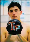  ?? COURTESY PHOTO ?? Eddie Duran shows his THS love as his high school swim career comes to a close. Duran will go on to swim on scholarshi­p for Adam State.