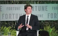  ?? AP PHOTO SAIT SERKAN GURBUZ ?? Prime Minister Justin Trudeau participat­es in a keynote conversati­on at the 2017 Fortune Most Powerful Women Summit at the Smithsonia­n American Art Museum in Washington, Tuesday.