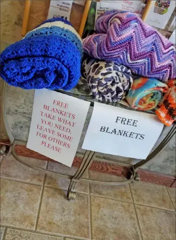  ?? Courtesy of People in Need ?? New Castle’s People in Need is giving away blankets, including ones crocheted by neighbors, to people in Lawrence County who need them.