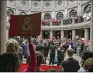  ?? RALPH BARRERA / AMERICANST­ATESMAN ?? People protesting the “bathroom bill” fill the Capitol Extension outdoor rotunda March 7.