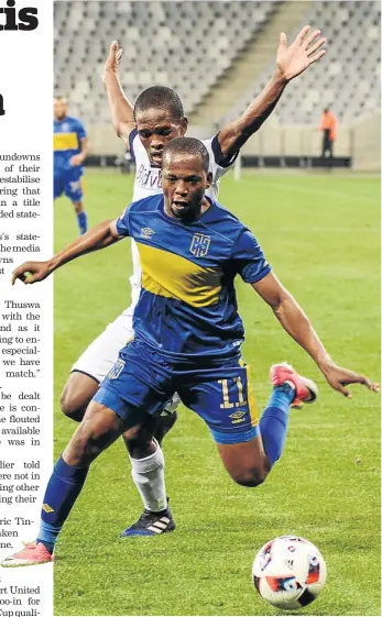  ?? /DARREN STEWART / GALLO IMAGES ?? City star Aubrey Ngoma is at the centre of a row involving Downs coach Pitso Mosimane.