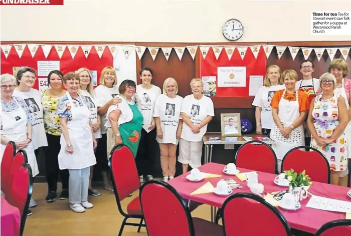  ??  ?? Time for tea Tea for Stewart event saw folk gather for a cuppa at Westwood Parish Church