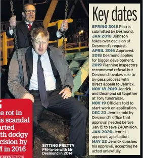  ??  ?? SITTING PRETTY PM-to-be with Mr Desmond in 2014