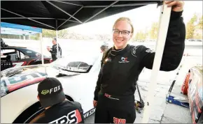  ?? Journalism Initiative ?? MARK BRETT/Local
Sarah Cornett-Ching returned to the track at Penticton Speedway Saturday for the Gordy Mannes 500 Memorial Invitation­al.