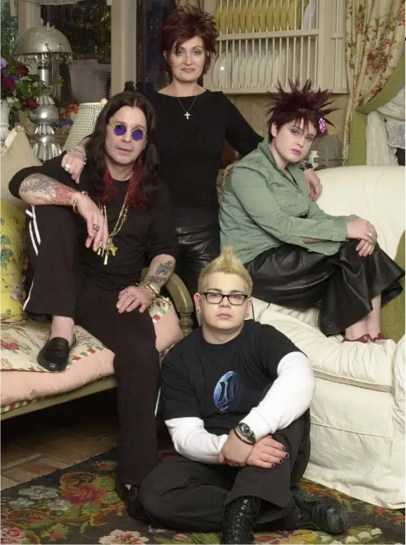  ??  ?? Ozzy Osbourne with wife Sharon, daughter Kelly and son Jack in the original series of The Osbournes