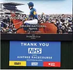  ?? Jockey Club’s NHS advert ?? GRATITUDE