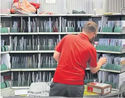  ?? Picture: Kris Miller. ?? Royal Mail’s sorting office in Kirriemuir.