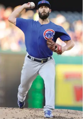  ??  ?? JAKE ARRIETA
2017 statistics with Cubs ( 30 starts) 14- 10W- 168„ 3.53ERA 1.22WHIP L IP