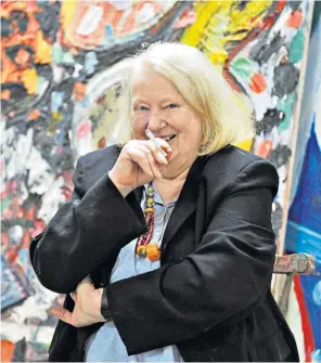  ??  ?? Gillian Ayres in 2009: she was unrepentan­tly concerned with beauty as an end in itself