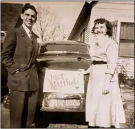 ?? (Special to the Democrat-Gazette) ?? Bert and Laura Miller were married on Nov. 25, 1950. They couldn’t afford an apartment together while he was studying optometry in Memphis so Laura returned to Little Rock to live with Bert’s family while he finished school. “We had a little bit of a rough experience there, but we didn’t realize it was rough,” he says. “We were just enjoying what was going on.”