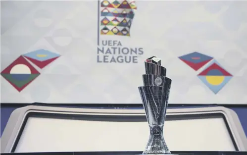  ?? PICTURE: JEAN-CHRISTOPHE BOTT/AP ?? 0 The Uefa Nations League tournament trophy pictured during yesterday’s draw in Lausanne.