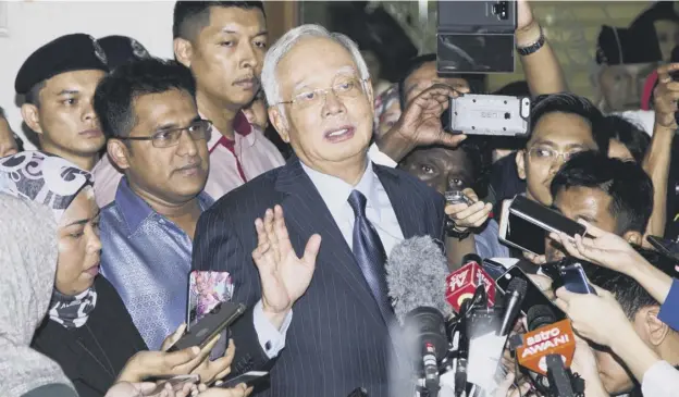  ?? PICTURE; AP ?? 0 Former prime minister Najib Razak is the first Malaysian leader to be convicted after his sentencing yesterday
