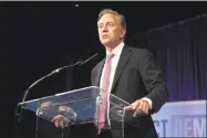  ?? H John Voorhees III / Hearst Connecticu­t Media ?? Ned Lamont speaks after receiving the endorsemen­t for governor at the 2018 Connecticu­t Democratic State Convention on Saturday in Hartford.