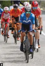  ??  ?? 3 Sacar el córner y casi rematar.
Nelson Oliveira bordó su habitual papel de gregario y aun así concluyó segundo la Vuelta CV.