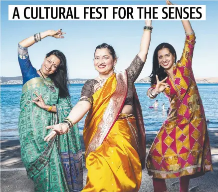  ??  ?? Dr Shaista Patel (left) Vaidehi Hardikar and Dr Ruchika Garg will perform Lavani, a form of Indian folk dance, at the Multicultu­ral Festival at the Hobart Twilight Market on Friday. Picture: Zak Simmonds