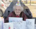  ??  ?? Dorothy Andrews with her birthday cards