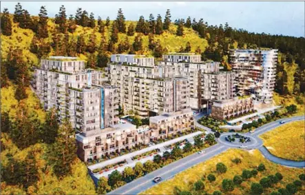  ?? Artist’s rendering ?? Drawing shows what a proposed developmen­t on Campbell Road could look like.