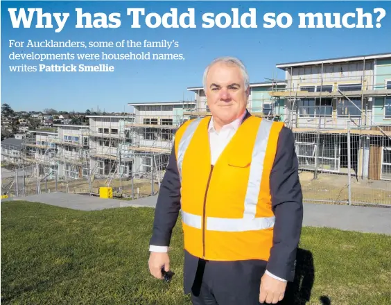  ?? Photo / Brett Phibbs ?? Evan Davies at the Long Bay property developmen­t during its constructi­on stage. He will stay on at Todd Property as chief executive to complete and sell the projects not included in the transactio­n.