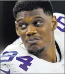  ??  ?? The Associated Press file Dallas Cowboys defensive end Randy Gregory is set to seek reinstatem­ent after missing the 2017 season over multiple violations of the NFL’S substance-abuse policy.