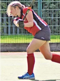  ?? ?? ●●Carrie Bunt drives at goal for the Ladies 2nd XI