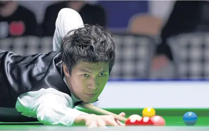  ??  ?? Thailand’s Thepchaiya Un-nooh will make his Crucible debut against John Higgins of Scotland today.