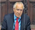  ??  ?? Lord Hain delivers his House of Lords speech naming Sir Philip Green