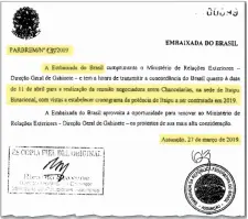  ??  ?? El 27 de marzo la embajada de Brasil en Paraguay y la Cancillerí­a ya tramitaban una reunión para el 11 de abril en Itaipú Binacional “para establecer cronograma de potencia de Itaipú a ser contratada en 2019”.