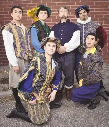  ?? COURTESY OF JOHN SAUGEN ?? From left, Noah Smith, Jonathan Cordova, Daniel Garcia, Rob Armstrong Martin, Lando Ruiz and Hector Corona are part of “Something Rotten,” which is staged at Albuquerqu­e Little Theatre beginning on Friday, Jan. 26.