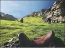  ??  ?? Top: Equestrian explorers at a river crossing deep in the Altay mountain ranges. Above: Altay riding offers pristine prairies at high altitudes where ethnic Kazak herders call home.