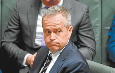  ??  ?? Bill Shorten during question time on Tuesday.