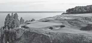  ?? PROVIDED BY ARCADIA BLUFFS GOLF CLUB ?? The par-3 13th hole at Arcadia Bluffs Golf Club.