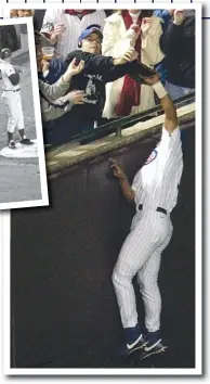  ??  ?? Visions of past “Cubbie Occurrence­s” ( clockwise from top): the black cat and the collapse in 1969; the Bartman game in 2003; and the curse of the billy goat. | AP PHOTOS