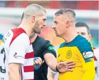  ?? SNS. ?? Leigh Griffiths and Alex Gogic were booked after a confrontat­ion at Hamilton last week.