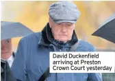 ??  ?? David Duckenfiel­d arriving at Preston Crown Court yesterday