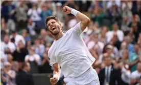  ?? Photograph: Toby Melville/Reuters ?? Cameron Norrie, pictured celebratin­g his win against Jaume Munar, will play Steve Johnson in the third round.