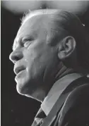  ?? MILWAUKEE JOURNAL SENTINEL / FILE ?? Gerald Ford speaks to members of Wisconsin Educationa­l Associatio­n Council in Milwaukee in 1976.