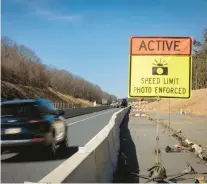  ?? COMMONWEAL­TH MEDIA SERVICES ?? State officials said work zones using speed safety cameras are marked with high-visibility signs in advance of the enforcemen­t area to improve driver awareness and ensure the signs are noticed.