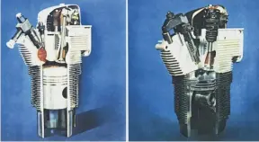  ??  ?? Deutz combustion. On the left is Prosper L’orange’s indirect injection system, which Deutz called “Two-stage Combustion.” On the right is the later direct injection. The IDI setup was standard in the early days but gradually replaced in the ‘70s.