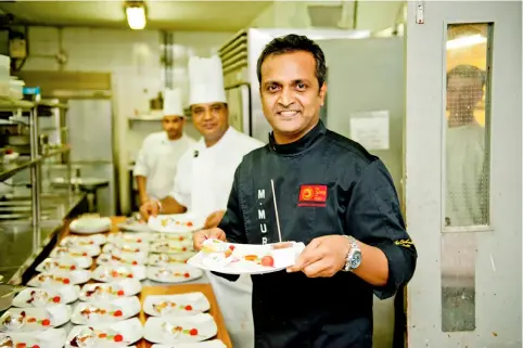  ??  ?? the man of the moment, chef manjunath mural