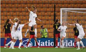  ?? ?? England's Rachel Daly celebrates her goal against Belgium. Photograph: Shuttersto­ck