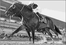  ?? BARBARA D. LIVINGSTON ?? Green Gratto, now 9, wins the Grade 1 Carter Handicap in 2017.