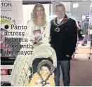  ??  ?? Panto actress Rebecca Lake with the mayor