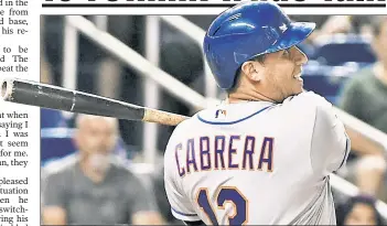  ?? Getty Images ?? SHORT-CHANGED: Asdrubal Cabrera, who slugged a homer on Wednesday, backed off his demand for a trade, calling it a miscommuni­cation with management.