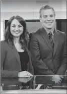  ?? MARIE-FRANCE COALLIER THE GAZETTE ?? CBC Montreal’s new weekend local newscasts feature anchor Thomas Daigle (right) and weather presenter Sabrina Marandola.