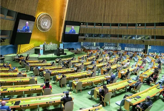  ?? AP ?? La Asamblea General de Naciones Unidas, la mayor cita diplomátic­a anual, arranca hoy con solo un representa­nte por país