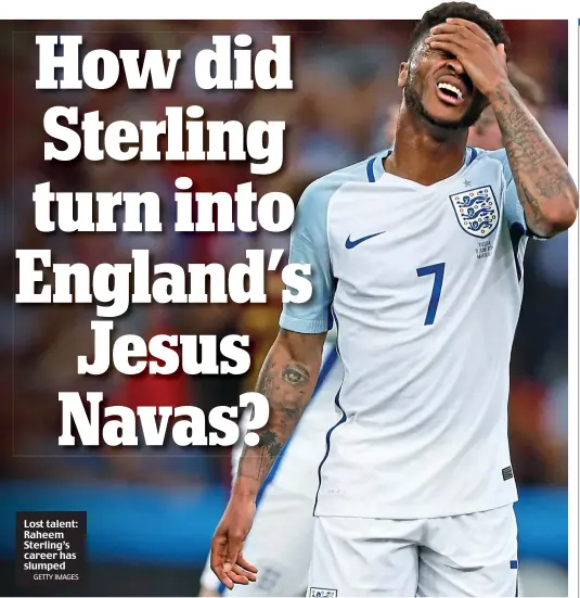  ?? GETTY IMAGES ?? Lost talent: Raheem Sterling’s career has slumped