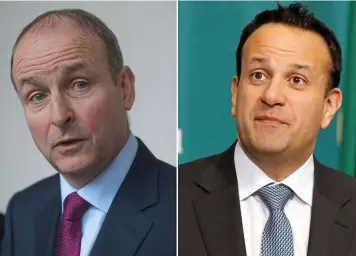  ??  ?? Joining forces? Fianna Fáil leader Micheál Martin and Fine Gael’s Leo Varadkar